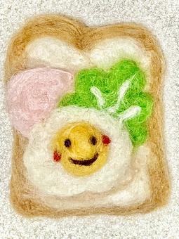 目玉焼きトースト 目玉焼きトースト パン,目玉焼き,ハムエッグの写真素材