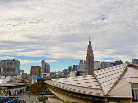 副都心のスカイラインと空模様 青空,空,スカイラインの写真素材