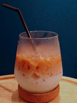 アイスカフェオレ コーヒー,喫茶店,オーレの写真素材