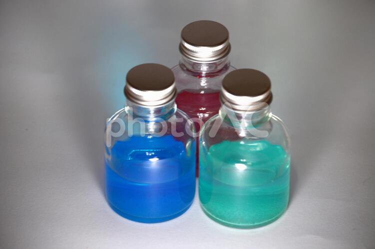 ＲＧＢのビン２ 赤,青,緑の写真素材