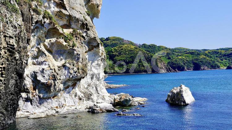 長崎県壱岐島にある初瀬（はぜ）の岩脈 初瀬の岩脈,壱岐,長崎の写真素材