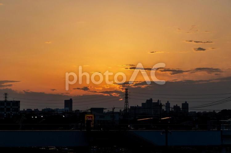 夕陽　夕焼け 夕陽,夕焼け,美しいの写真素材