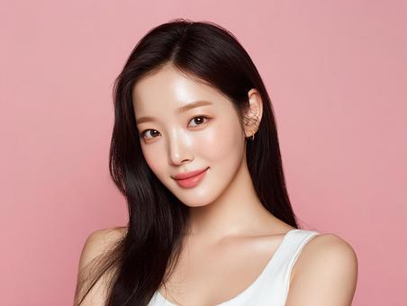 優しく微笑む韓国人女性のポートレート 優しく微笑む韓国人女性のポートレートの写真