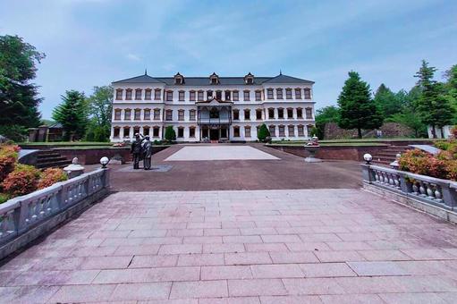 Photo, former kosaka mine office, wooden building, important cultural assets, 