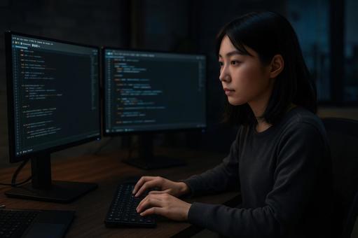 IT企業で働く女性技術者 IT企業で働く女性技術者の写真