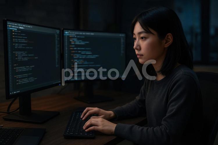 IT企業で働く女性技術者 女性,日本,itの写真素材