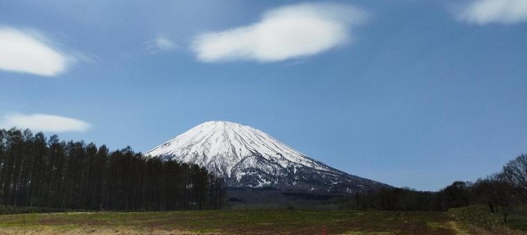 羊蹄山 羊蹄山 羊蹄山,山,景色の写真素材