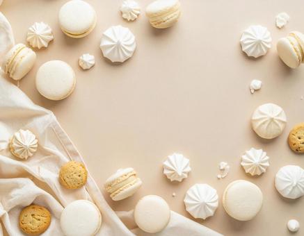 ベージュのマカロン壁紙03の写真