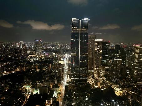 麻布台ヒルズと夜景 麻布台ヒルズと夜景の写真