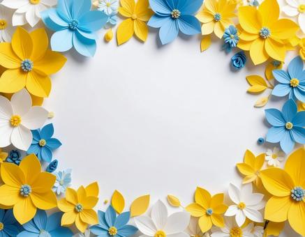 パステル調の花のフレーム パステル調の花のフレームの写真