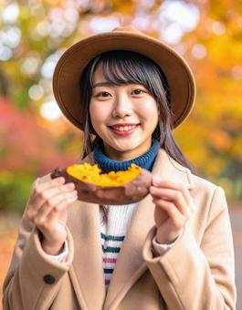 秋の彼女・焼き芋美味しいね! 秋の彼女・焼き芋美味しいね!の写真