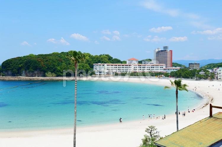 白い砂浜。南紀白浜、白良浜。5月下旬。 白良浜,白浜,南紀白浜の写真素材