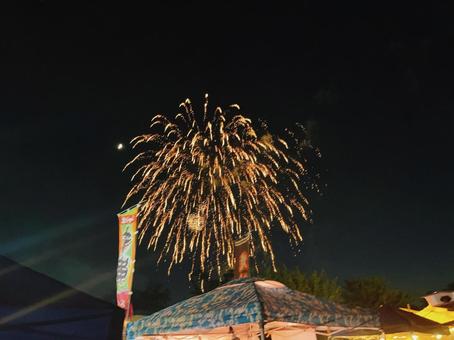 お祭り お祭り 花火,花火大会,お祭りの写真素材