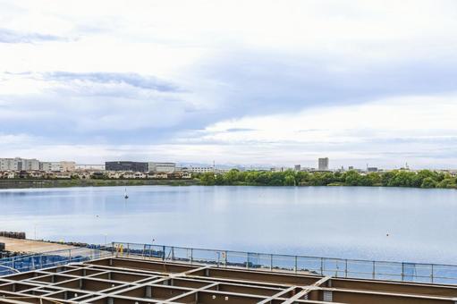 大相模調節池 大相模調節池 大相模調節池,越谷市,池の写真素材