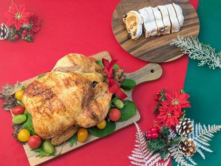 冬イメージ（クリスマス）チキン17 クリスマス,クリスマスイブ,冬の写真素材