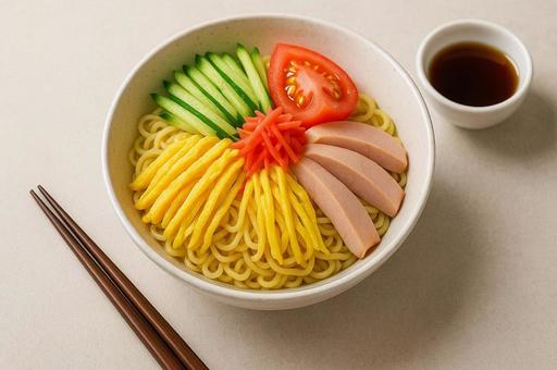 彩り鮮やかな冷やし中華・夏の料理・麺料理 彩り鮮やかな冷やし中華・夏の料理・麺料理の写真