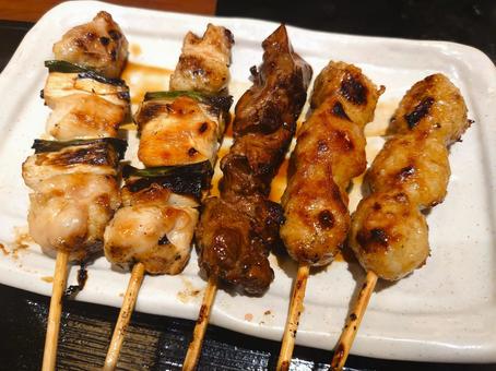 Yakitori (sauce, assorted, 5 pieces) Izakaya, JPG