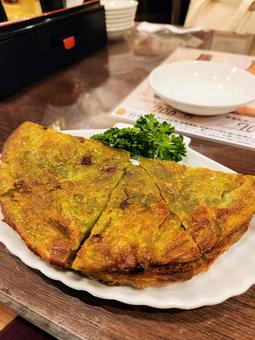 ネギ餅焼き(アップ) ネギ餅焼き(アップ)の写真