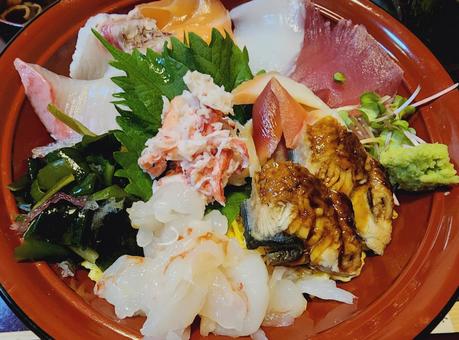 海鮮丼 海鮮丼 海鮮丼,刺身,いくらの写真素材
