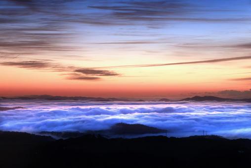 雲海　夜明け 雲海,うんかい,ウンカイの写真素材
