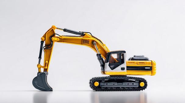 力強い黄色のショベルカー 力強い黄色のショベルカーの写真