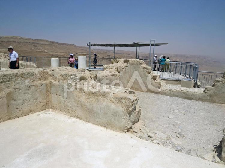 マサダ国立公園　北部　西の入り口広場 マサダ,国立公園,イスラエルの写真素材