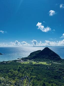 蒼き島影 絶景,自然の美しさ,大自然の写真素材
