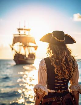海賊の後ろ姿 海賊の後ろ姿の写真