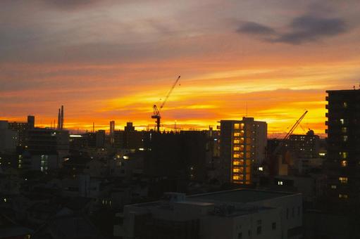 街の夕景 街の夕景の写真