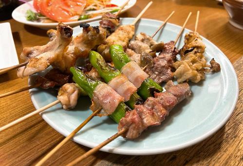 焼き鳥盛り合わせ 焼き鳥盛り合わせ 焼き鳥,串焼き,盛り合わせの写真素材