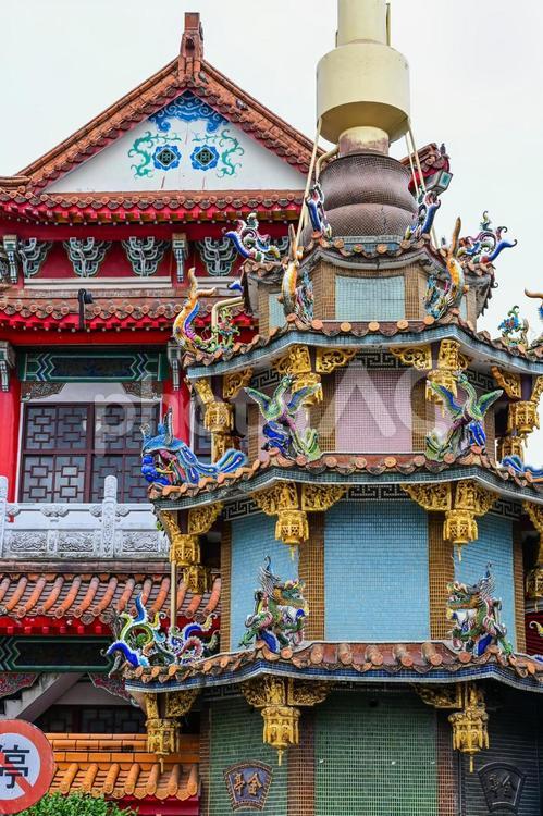 台湾・台北 大龍峒保安宮 台湾,台北,大龍峒の写真素材