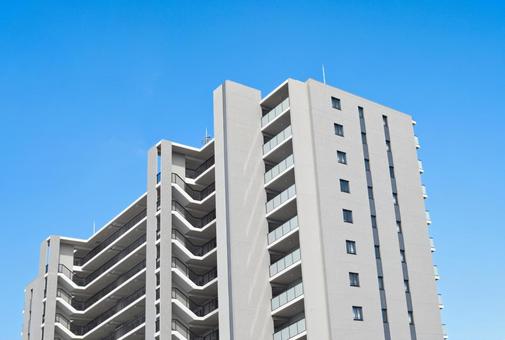 高層マンション・青空 高層マンション・青空 マンション,高層,青空の写真素材