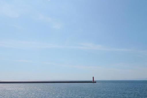 夏の空と海 夏の空と海の写真