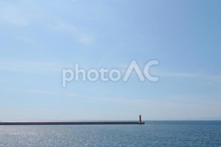 夏の空と海 夏,空,青色の写真素材