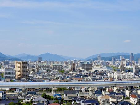 江波山から望む広島市街地遠景 江波山から望む広島市街地遠景の写真