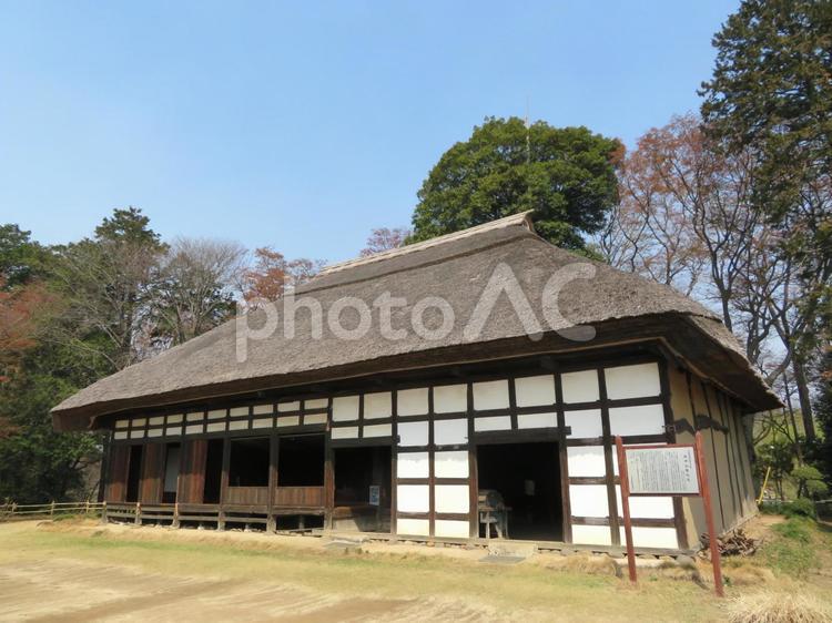 古河公方公園の旧中山家住宅 旧中山家住宅,直屋,古民家の写真素材