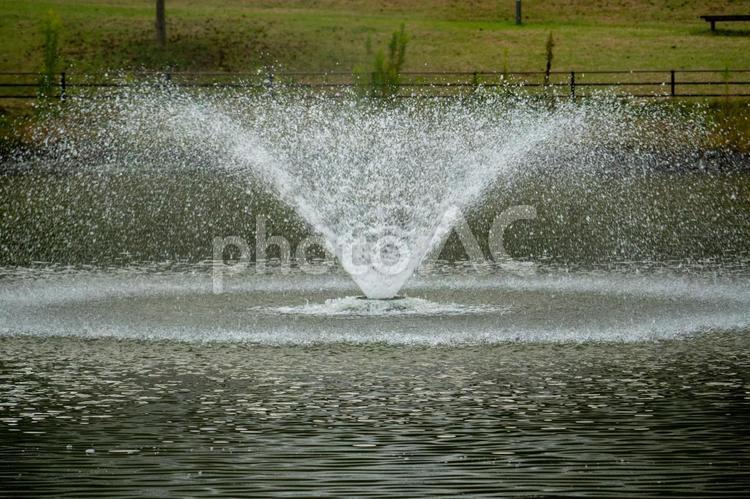 噴水のある風景 噴水,公園,池の写真素材