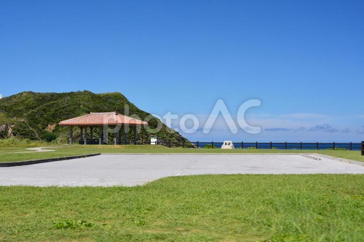 渡嘉敷島・阿波連岬の駐車場 阿波連岬,駐車場,渡嘉敷島の写真素材