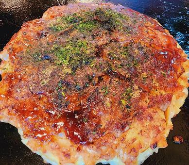 お好み焼き お好み焼,お好み焼き,鉄板の写真素材