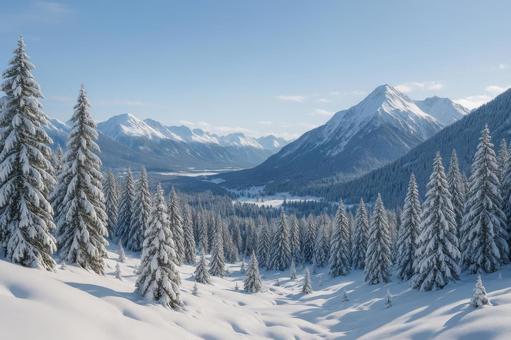 雪景色の海外旅行の写真
