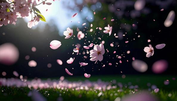 桜吹雪 桜吹雪の写真