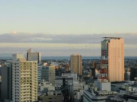 静岡市中心市街地遠景2 静岡市,葵タワー,大都市の写真素材