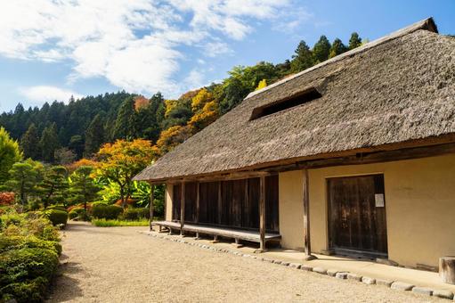 旧佐藤家住宅の秋⑶ 家,古民家,旧佐藤家住宅の写真素材