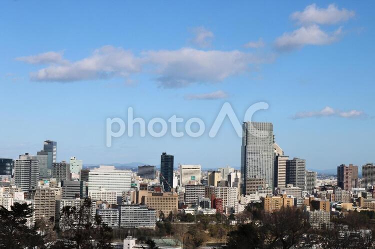 仙台城からの眺め 仙台,仙台市,仙台市街の写真素材