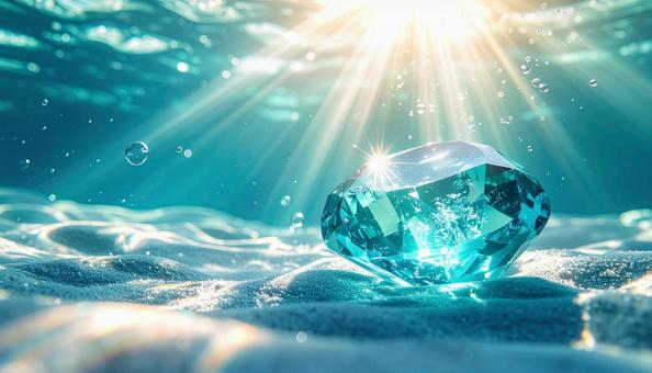 海底に輝くアクアマリンの宝石 海底に輝くアクアマリンの宝石の写真