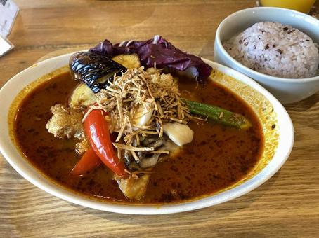 Photo, curry, soup, vegetables, 