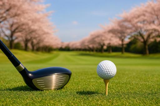 桜のティーショット 桜のティーショットの写真