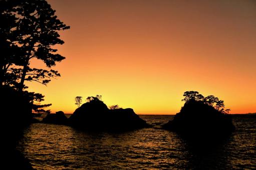 พระอาทิตย์ตกที่โดกาชิมะ, โดกาชิมะพระอาทิตย์ตก, dogashima, พระอาทิตย์ตกดิน, JPG