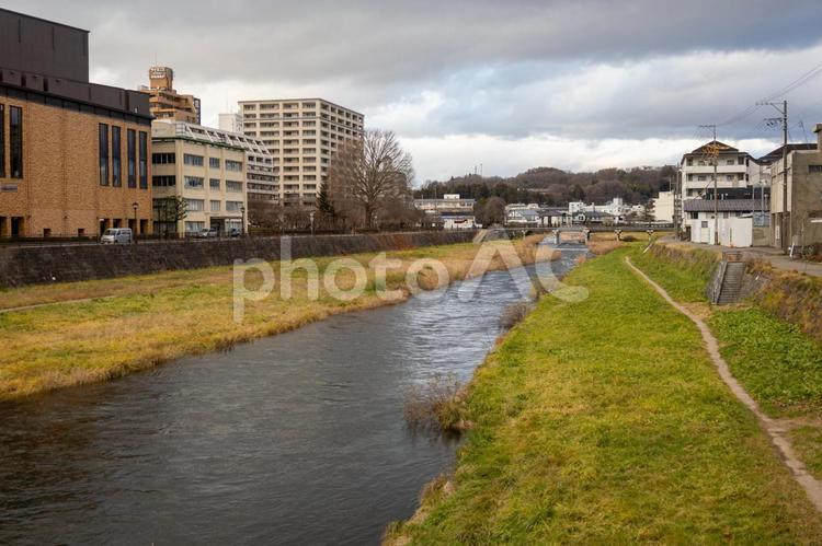 盛岡中津川と盛岡市街 盛岡,中津川,岩手県の写真素材