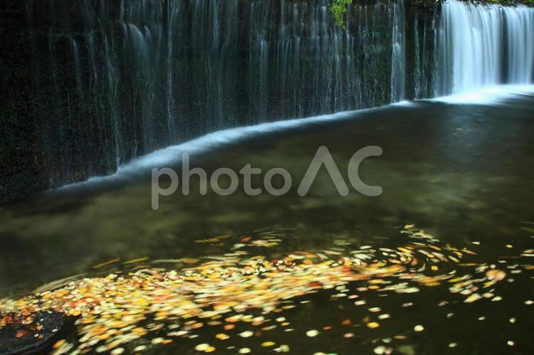 軽井沢　白糸の滝　スローシャッター 白糸の滝,軽井沢,スローシャッターの写真素材